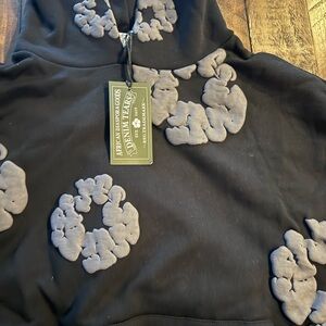 Black Hoodie with Gray Cloud Design